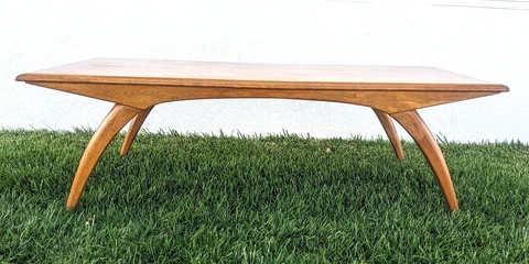 VTG* MCM* Heywood Wakefield* G759* coffee table* as is* wish bone legs* project* Cover