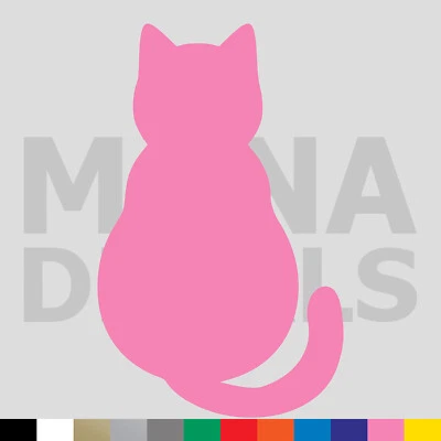 Calcomanía adhesiva troquelada de vinilo para gato - contorno de silueta animal mascota gatito Foto 1 de 3