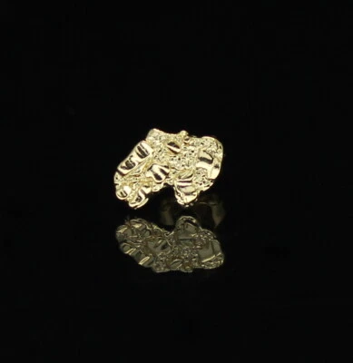Pendientes con diseño de pepita enchapados en oro de 14 k joyería hip hop Foto 1 de 4