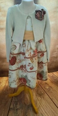 5T "Lydia Rose" Play/Party Dress Handmade, Upcycled, 3 Accessories  - Image 1 of 4