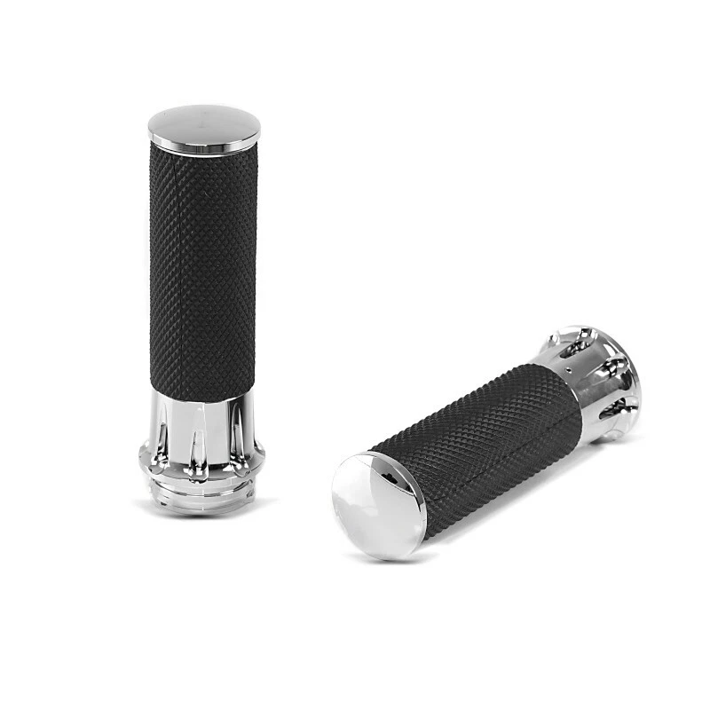 Lenker-Griffe 1" Zoll CG12 CNC Alu für Chopper, Cruiser chrom - Bild 1 von 4