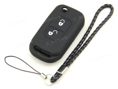 Funda Silicona Negra Para Mercedes Benz C S M ML E Llave Abatible Mando a Distancia 2 Botones Foto 1 de 4