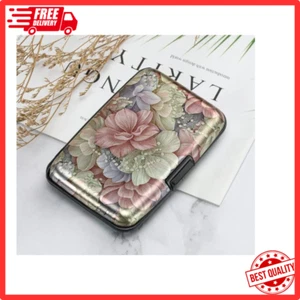 Mini RFID Aluminum Wallet Credit Cards Holder ID Case Men Women Floral Gift - Picture 1 of 7