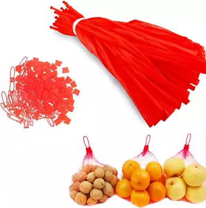 100 Pcs Mesh Produce Bags, 23 Inch Reusable Grocery Bags Nylon Netting Seafood B - Picture 1 of 7