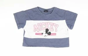 Primark Girls Grey Polyester blend Cropped T-Shirt Size 7-8 Years - - Picture 1 of 12
