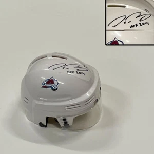 PETER FORSBERG Signed Colorado Avalanche White Mini Helmet - HOF 2014 - Picture 1 of 2