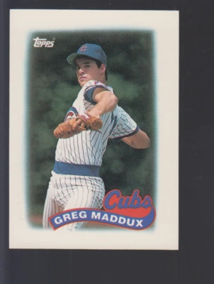 Greg Maddux  Chicago Cubs 1989 Topps Mini Leaders #4  - Image 1 of 2