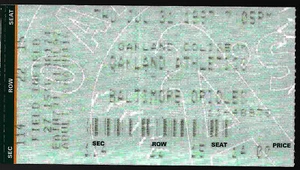 1997 OAKLAND A'S TICKET JULY 31 VS BALTIMORE ORIOLES MCGWIRE TRADED TO CARDS - Picture 1 of 1