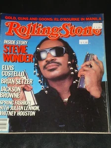 ROLLING STONE magazine 1986 Stevie Wonder, Elvis Costello, Jackson Browne, RARE - Bild 1 von 1