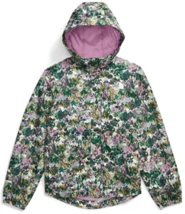 NEW The North Face Antora Mineral Purple Maze Floral FZ Rain Jacket Girls L 12 - Picture 1 of 10