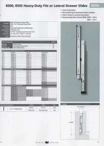 KV #8500P-14" DRAWER SLIDES,FULL-EXTENSION, HEAVY-DUTY, POLYBAGGED WITH SCREWS - Picture 1 of 1