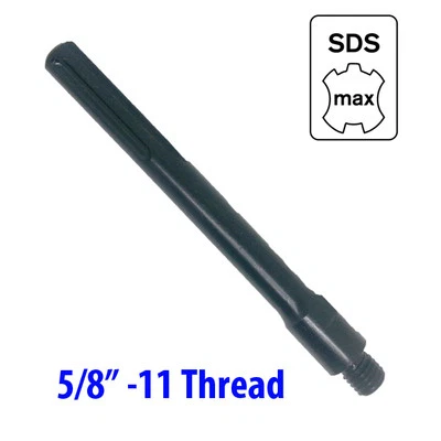 Core Drill Bit Adapter 5/8"-11 Threaded Male to SDS Max Hammer Drill Diamond