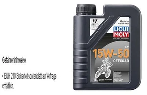 1 Liter Liqui Moly Motoröl Motorrad 4-Takt 15W-50 Offroad API SN PLUS JASO MA2 - Bild 1 von 1