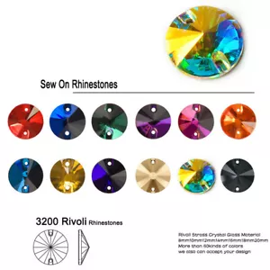 Rivoli Glass Rhinestone Crystal Stone Applique Accessories Rhinestones Jewellery - Picture 1 of 34
