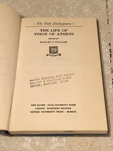 The Life of Timon of Athens: The Yale Shakespeare, 1919 First Edition, Hardcover - Picture 1 of 15