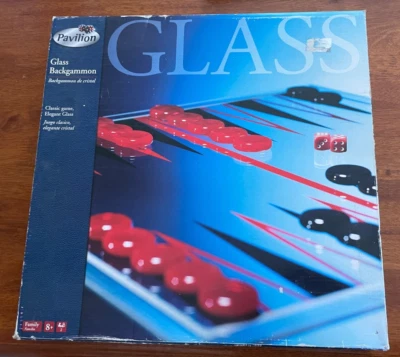 Pavillion Glass Backgammon boardgame NEW in box complete set large - image 1 of 3