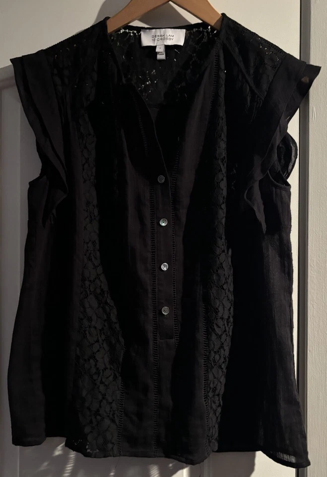 Derek Lam 超可爱黑色棉质上衣  — 第 1/4 张图片