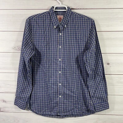 J. Press Button-Up Check Shirt Mens XL Blue Preppy. - Image 1 of 4