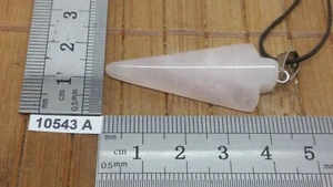 Pendentif fleche 45 mm en QUARTZ ROSE + cordon reglable lithotherapie reiki - Imagen 1 de 2