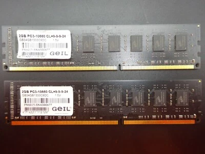 GeiL 4GB (2x2GB) DDR3 GB34GB1333C9DC PC3-10660 CL=9-9-9-24 1.5V #R1135 - Image 1 of 2