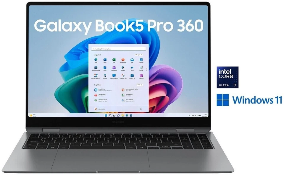 SAMSUNG Galaxy Book5 Pro 360 Gray 16 Zoll 32GB 1TB SSD NP960QHA-KG4DE