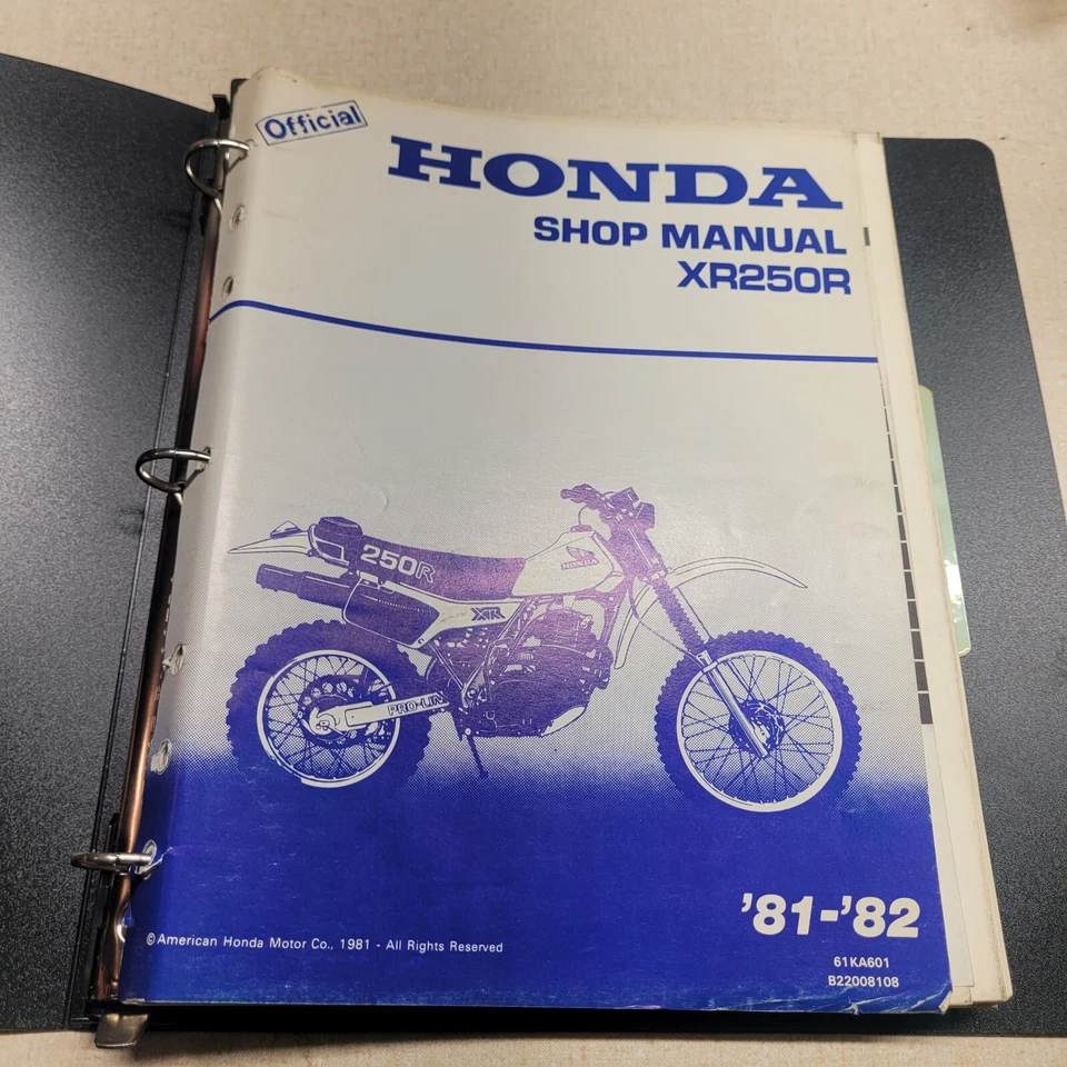 Honda XR250R 81 82 Manual de taller Original Fábrica OEM Libro de reparación Motocicleta 7 orificios Foto 1 de 4