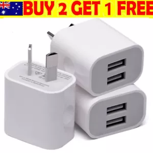Universal Travel 5V 2A Dual USB AC Wall Home Charger Power Adapter AU Plug Phone - Picture 1 of 26