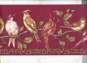 * WALLPAPER BORDER BRIDS ON BRANCHES BIRD NATURE ANIMAL NEW ARRIVAL - Picture 1 of 1