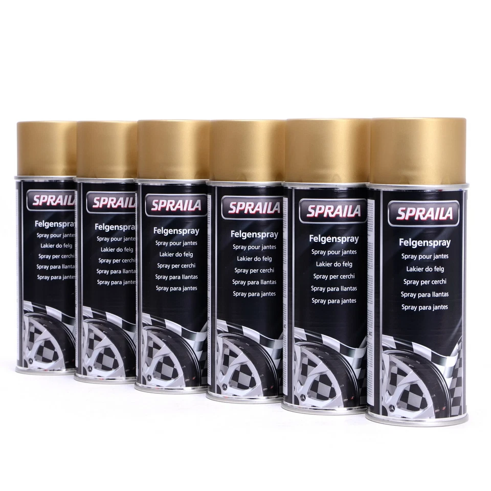 Felgengold Lackspray  6 x 400ml Sprühlack Spraydose Autolack Spraila  300038 - Bild 1 von 1