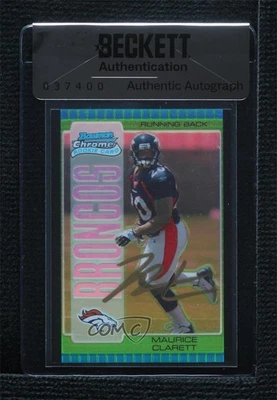 BAS 2005 Bowman Chrome Green Refractor /399 Maurice Clarett #134 Auto Rookie RC - Image 1 of 2