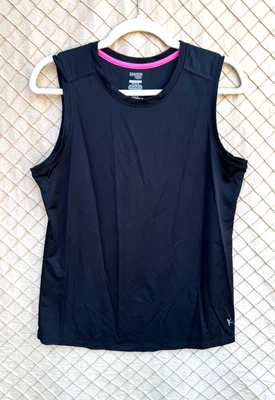 Danskin теперь Dri-больше размер L 12/14 свободного кроя женщин лодка шеи черный Майка - Изображение 1 из 2