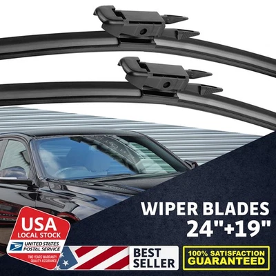 2 piezas cuchillas de lluvia de goma suave de 24"+19" para parabrisas para BMW 340i 2016-2005 NUEVO Foto 1 de 4