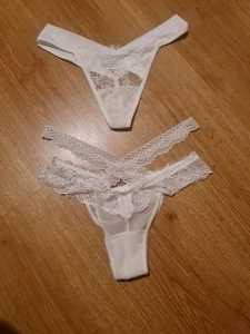 Intimissimi beautiful Ivory Lace Brazilian Panties X2 SIZE S/8,NEW WITHOUT TAGS. - Picture 1 of 4