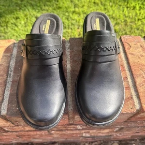 Clarks Collection Delana bernsteinfarbene Damen-Pantoletten 6,5 breit schwarz Leder gebraucht, in einwandfreiem Zustand - Bild 1 von 7