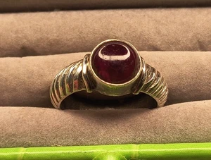 Vintage Ring Sterlingsilber und Taubenblut Granat Größe 9 signiert - Bild 1 von 15