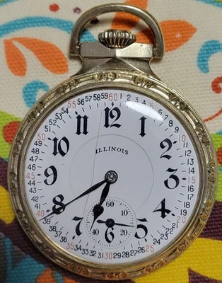 Reloj Bolsillo Illinois A. Lincoln 16s 21J 1917 Grado Ferroviario Excelente Estado Foto 1 de 4