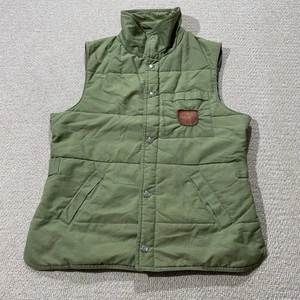 Vintage Fjallraven Gilet Mens Small Green Quilted Outdoor Vest - Picture 1 of 11