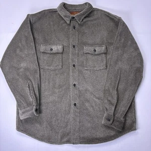 Old School Herren XL Mackinaw dickes Fleece Salz & Pfeffer Fischgrät Retro Shacket - Bild 1 von 14