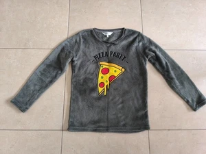 T-Shirt Grau Kleidung Warm Junge Mädchen Geschenkidee Original Unisex Kinder Pizza Party - Bild 1 von 4