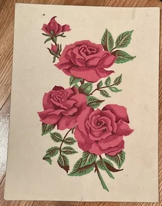 Tri-Chem 0867 ungerahmte bemalte Rosen 9x 12" rahmfertig - Bild 1 von 3