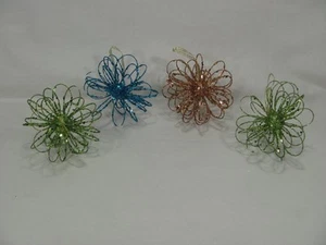 SET 4 ADDOBBI NATALIZI ATOMIC STARBURST VERDE ORO BLU - Foto 1 di 4