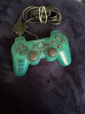 Mando Sony PlayStation 2 PS2 Transparente Verde Esmeralda Dual Shock 2 SCPH-10010 Foto 1 de 2