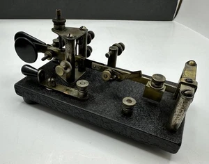 De colección Vibroplex Champion Bug Morse Código Telégrafo Llave Base Negra Paleta Lateral - Imagen 1 de 13