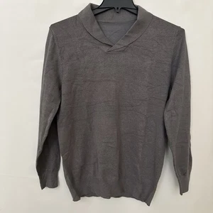 Herren Pullover Gr. M Grau Langarm Kragen Preppy Büro Freizeit Klassisch City - Bild 1 von 7