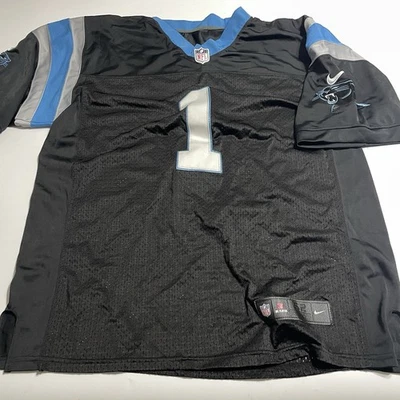 Camiseta NFL Carolina Panthers Nike On Field Talla 52 Negra Azul Cam Newton #1 Foto 1 de 4