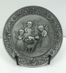 Hudson Pewter 1979 Christmas Manger Petito Plate Made USA 6" Ltd Ed. #2085/10K - Picture 1 of 4