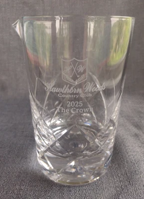 Jarra Hawthorn Woods Country Club 2025 de cristal de plomo de vidrio de corte esterlina Foto 1 de 4