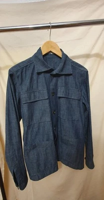 Briglia 1949 Maasai Mara Safari Shirt Jacket Linen Viscose Navy Sz 46 Italy - Image 1 of 4