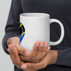 Weiße glänzende Tasse Tansania Flagge - Bild 1 von 7