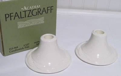 Juego de 2 candelabros Pfaltzgraff Acadia blancos nuevos en caja Foto 1 de 3